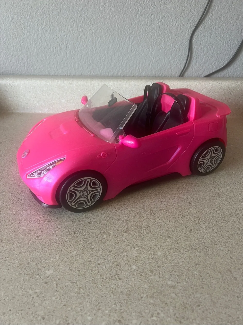 Barbie Hot Pink Convertible Toy Car